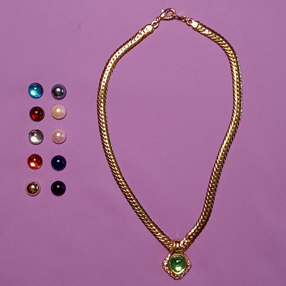 VINTAGE 18" Gold Slide Necklace with 11 Colors